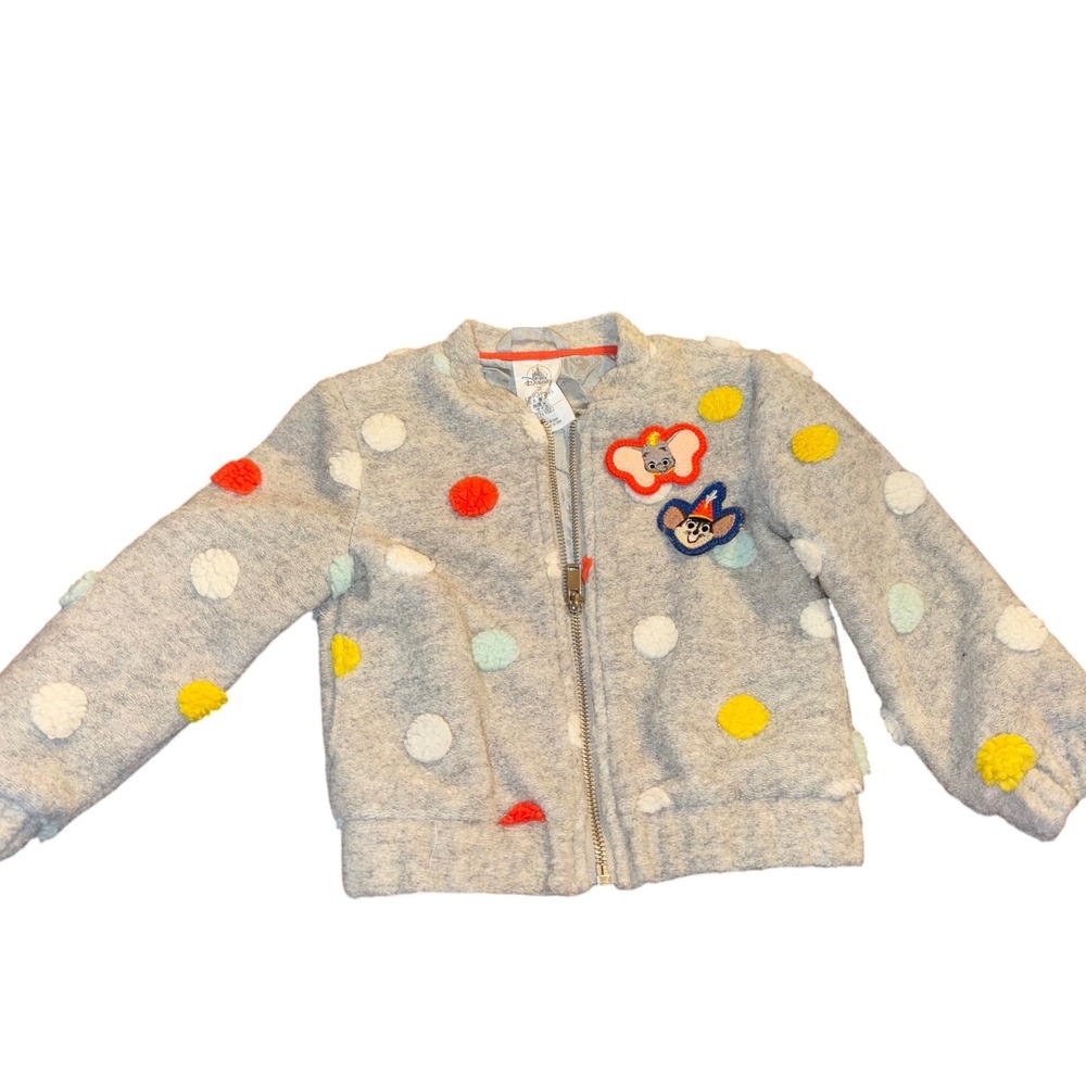 Disney Dumbo & Timothy Mouse Bomber Jacket Kids 2T‎ Polka Dot Zip Up